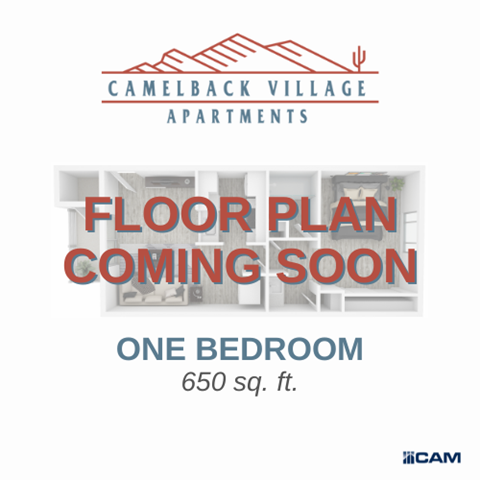 Floor plan for 1 bed, 1 bath, 650 sqft